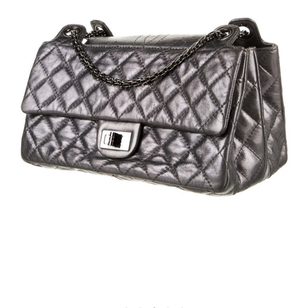 Chanel reissue accordion flap bag- silver/grey (metallic)